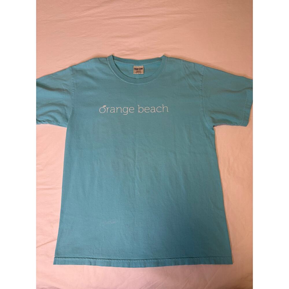 Orange Beach Comfort Color - Teal Blue Tee, Size Large